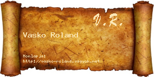 Vasko Roland névjegykártya